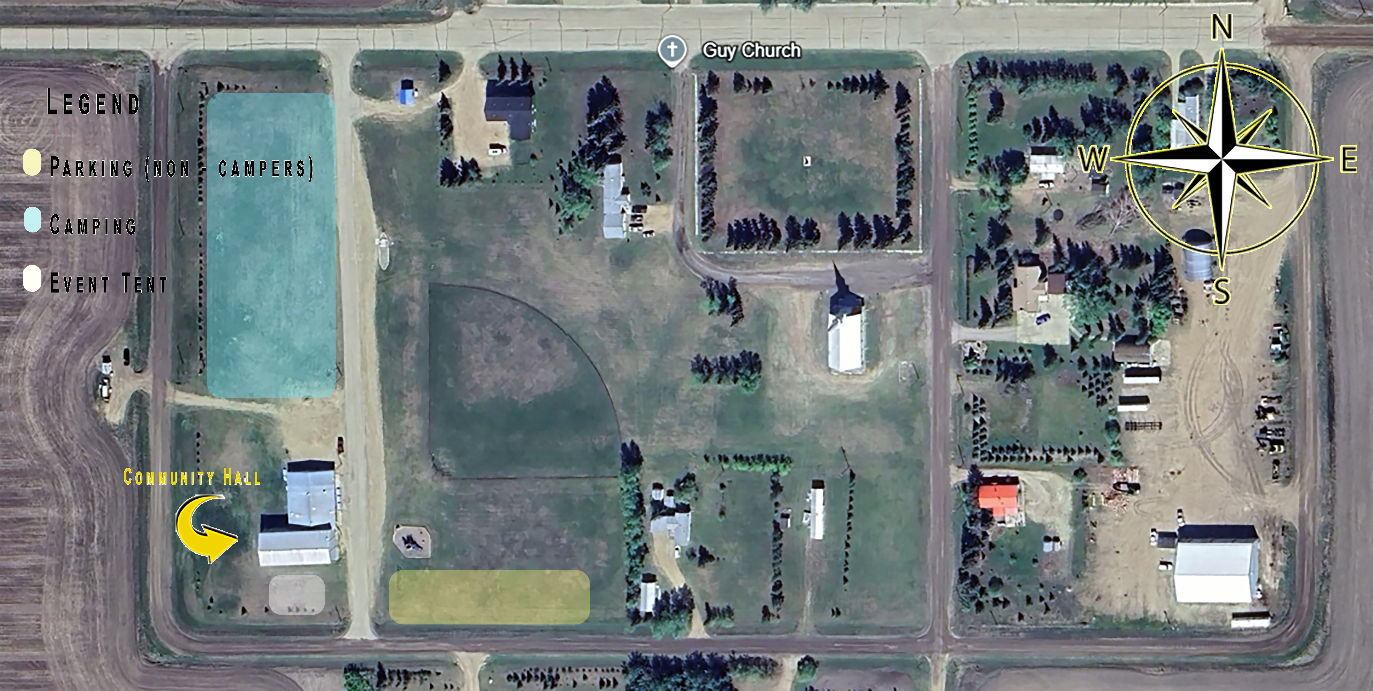 Aerial view of the celebration site